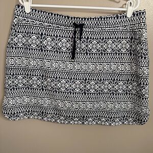 Graphic Navy White Aztec Medallion Skort Stretch Pockets Resort Women's XL